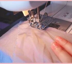 how to make a skirt out of a shirt in 7 simple steps, Sewing the pockets in place