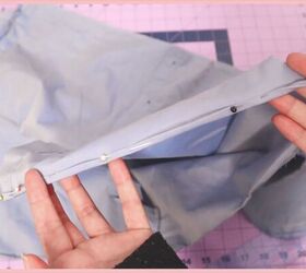 how to make a skirt out of a shirt in 7 simple steps, Hemming the DIY skirt