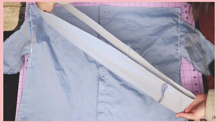 how to make a skirt out of a shirt in 7 simple steps, Creating one long waistband