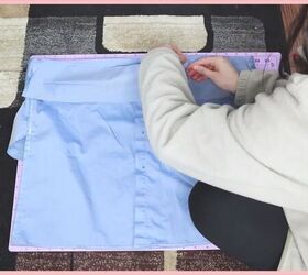 how to make a skirt out of a shirt in 7 simple steps, Attaching the waistband to the skirt