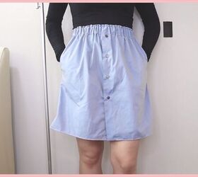 how to make a skirt out of a shirt in 7 simple steps, DIY skirt with pockets