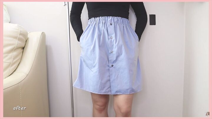 how to make a skirt out of a shirt in 7 simple steps, DIY skirt with pockets