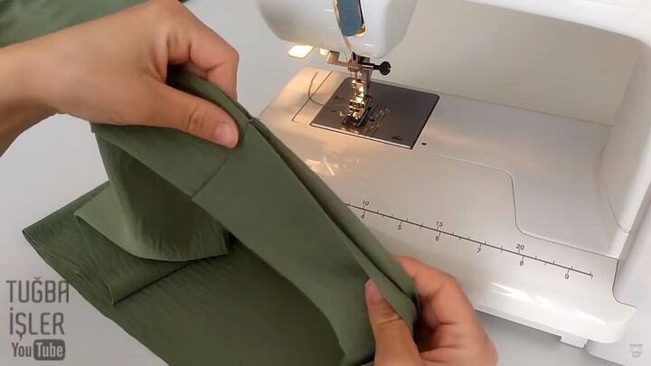 how to make easy sew palazzo pants without using a pattern, Folding the waistband in half