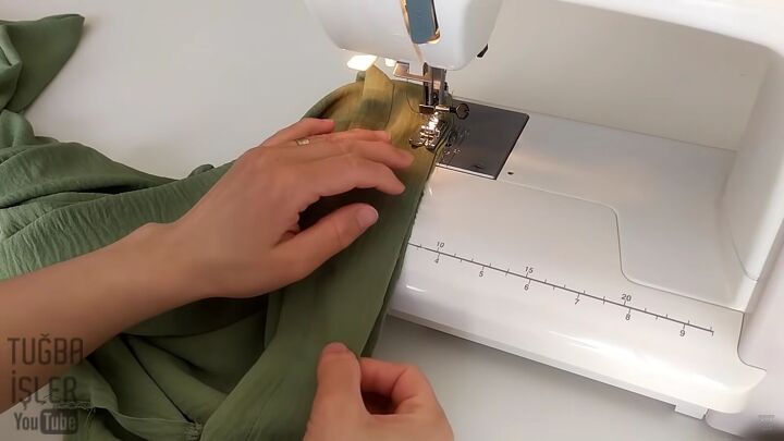 how to make easy sew palazzo pants without using a pattern, Attaching the waistband to the pants
