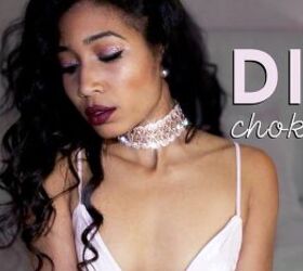 3 DIY Rhinestone & Feather Choker Necklaces That Look Super Cute