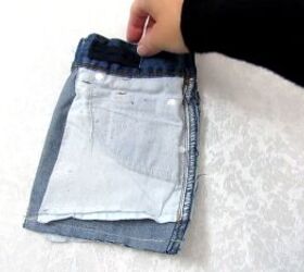 how to make a cute diy cell phone bag out of jean pockets, Sewing the edges