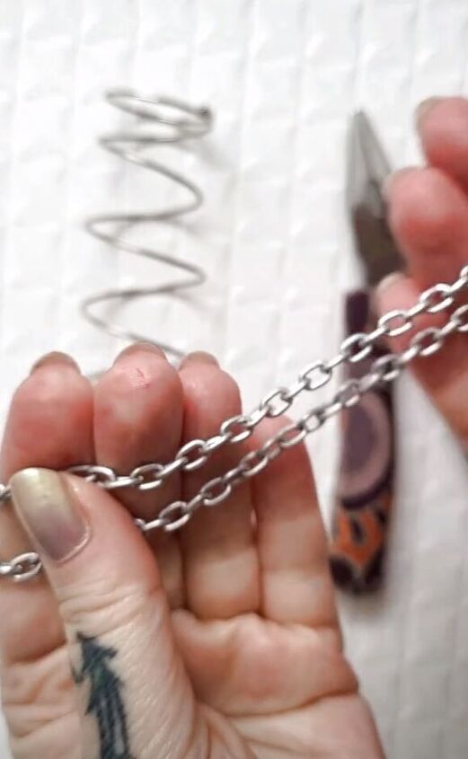 how to make diy spiral earrings other jewelry out of old notebooks, Wide linked chain