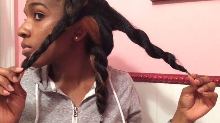 how to straighten natural hair effectively without heat damage, Putting hair into twists to keep it out the way