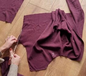 how to make your own cardigan mini dress from old men s clothes, Cutting out the seams
