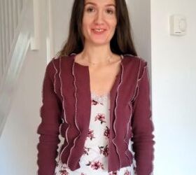how to make your own cardigan mini dress from old men s clothes, How to make your own cardigan
