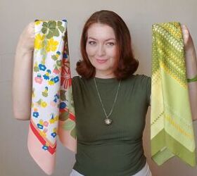 3 retro summer headscarf styles inspired by the 1960s 1970s, Folding the scarves into large bands