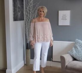 fashion over 40 6 cute summer evening night out outfits, White trousers with a floaty top