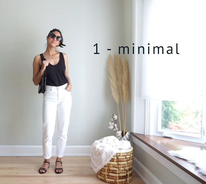 21 cute outfits with white jeans for this summer beyond, Minimal black top and white jeans outfit