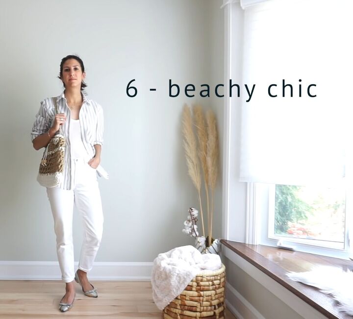 21 cute outfits with white jeans for this summer beyond, Beachy all white jeans outfit