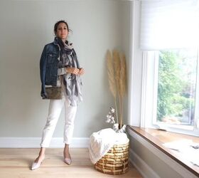 21 cute outfits with white jeans for this summer beyond, White jeans with a blue denim jacket
