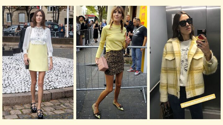 how to emulate alexa chung s style fashion tips outfit ideas, Alexa Chung wearing yellow