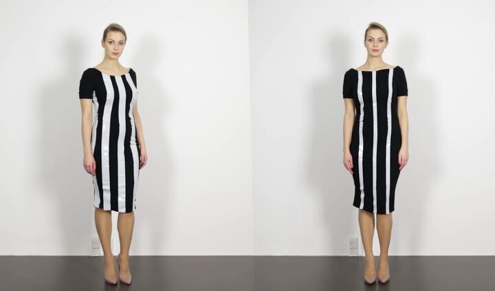 how to create flattering optical illusions by wearing stripes, How to wear vertical stripes