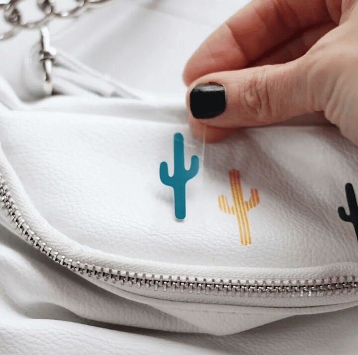 how to apply htv on an embellished leather fanny pack