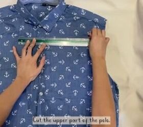 how to easily turn an oversized men s shirt into a pretty dress, Taking apart the shirt