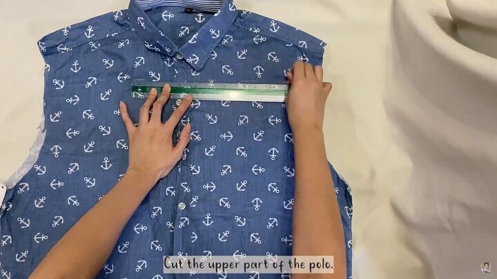 how to easily turn an oversized men s shirt into a pretty dress, Taking apart the shirt