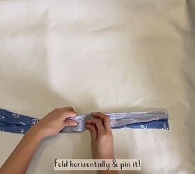 how to easily turn an oversized men s shirt into a pretty dress, Folding the straps and pinning