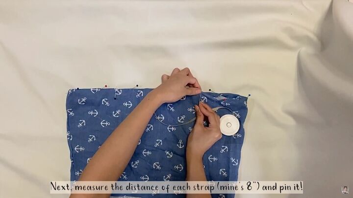 how to easily turn an oversized men s shirt into a pretty dress, Measuring the strap placement