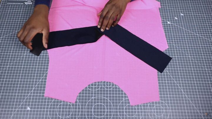 how to easily make a diy color block shirt with a simple v design, Making the color block band