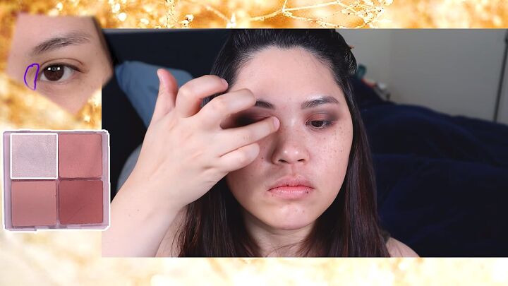 how to do your makeup to look like the glow look filter on tiktok, Highlighting the inner corners of the eyes