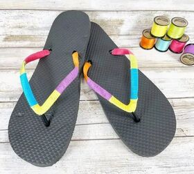 how to upcycle dollar tree flip flops with embroidery floss