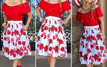Styling Options for a Red Floral Skirt From Amazon