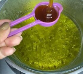 how to make a diy hair growth oil with only 2 ingredients, Homemade hair mask for hair growth with honey