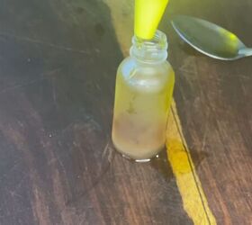 how to make a diy hair growth oil with only 2 ingredients, Bottling the mixture