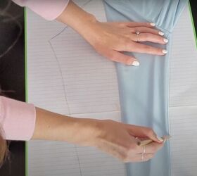how to make a diy cut out top with long sleeves a turtleneck, Marking the sleeve pattern