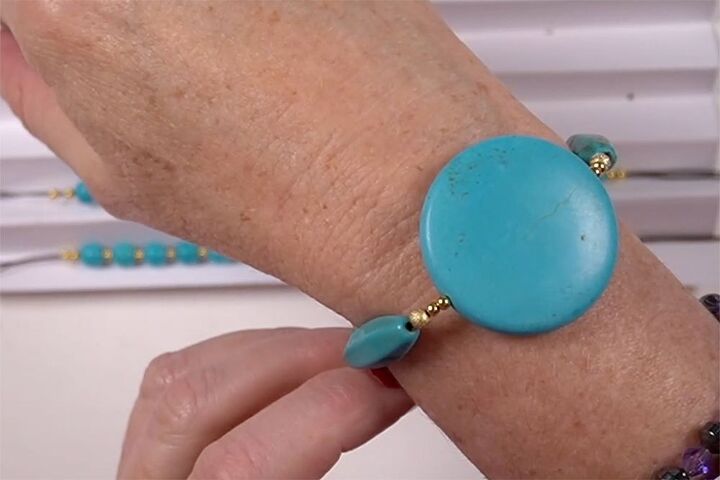 diy triple strand turquoise stretch bracelet