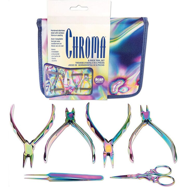 wire heart chandelier earrings, Chroma 6 Piece Plier Set