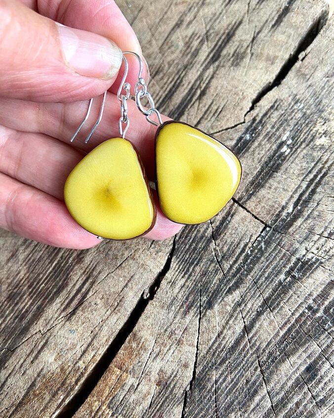 how to create darling summer dangles with eco tagua nuts, Sunshine earrings