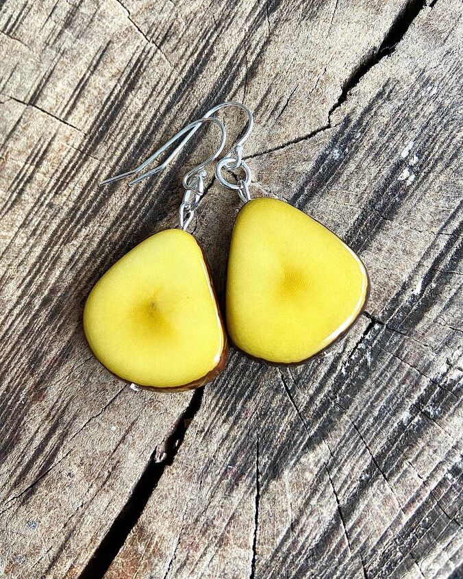 how to create darling summer dangles with eco tagua nuts, Tagua nut earrings