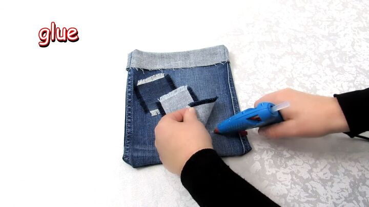 how to make 4 easy diy denim bags out of one pair of old jeans, decorating the denim bag