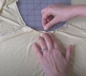easy twist front crop top sewing pattern step by step tutorial, Finishing the neckline