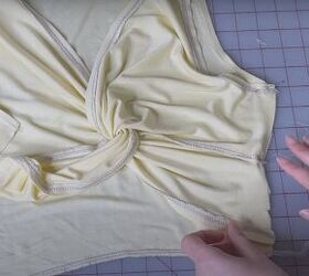 easy twist front crop top sewing pattern step by step tutorial, Pinning the side seams