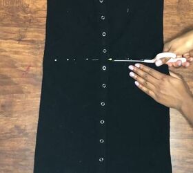 how to make a dress into a two piece set in a few easy steps, Cutting the dress in half