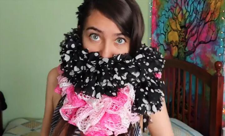 how to make a funky diy ruffle scarf in a few simple steps, DIY ruffle scarves