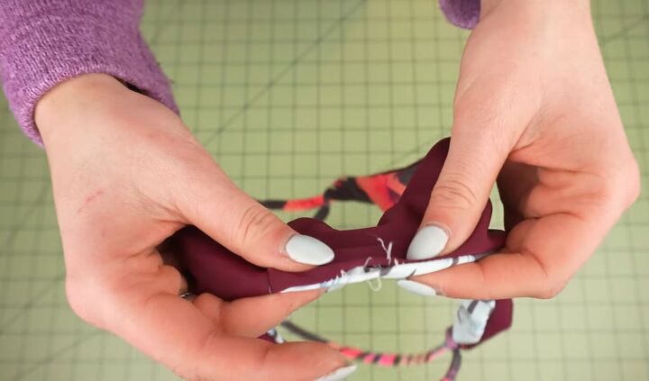 how to sew strappy bikini bottoms in 2 different styles, Turning right sides out