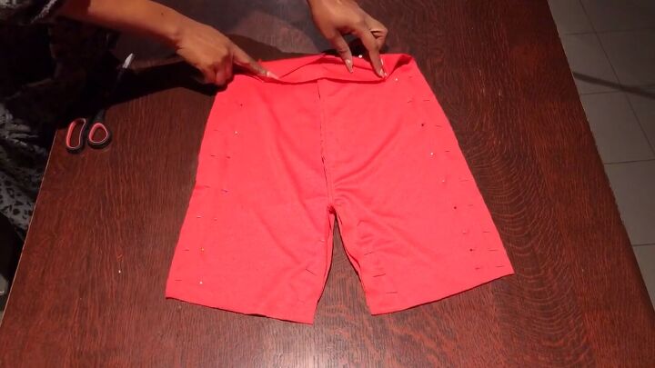 how to sew a cute biker shorts set without a pattern, Sewing the waistband