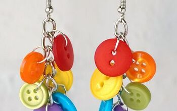 Rainbow Button Earrings