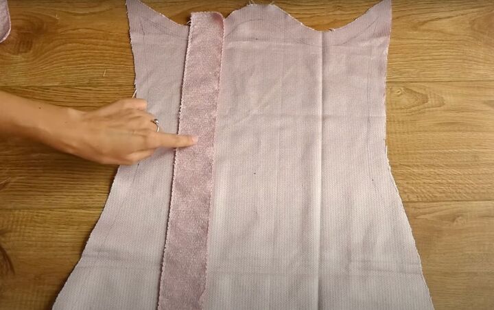how to sew a dreamy diy ruffle dress out of old curtains, Placing the channels on the skirt