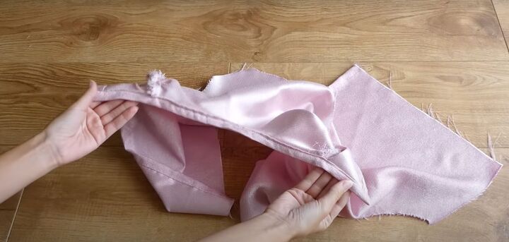 how to sew a dreamy diy ruffle dress out of old curtains, Finishing the neckline with bias tape