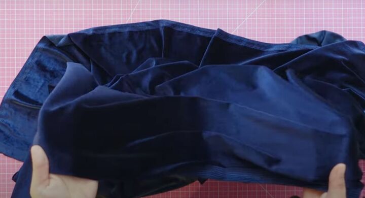 how to sew a cute velvet dress with a wrap top long flowy skirt, How to sew with velvet
