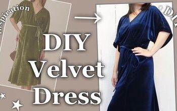 How to Sew a Cute Velvet Dress With a Wrap Top & Long Flowy Skirt