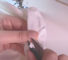 sewing an oversized t shirt that s on trend for summer, Clipping the corners of the seam allowance